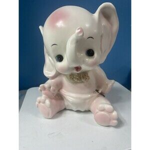 Vintage Pink  Elephant planter Vase Samson Relpo Import Co # 5430A Kitschy Decor